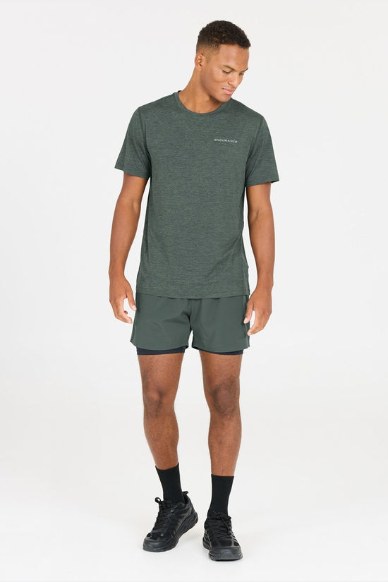 Endurance Mens Abdon Melange T-Shirt Dusty Forest