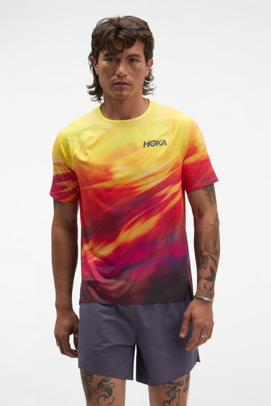 Hoka Mens Race Day T-Shirt Hoka Citrus Print