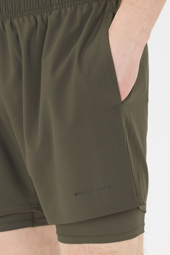 Endurance Mens Kros 2-In-1 Running Shorts Chimera