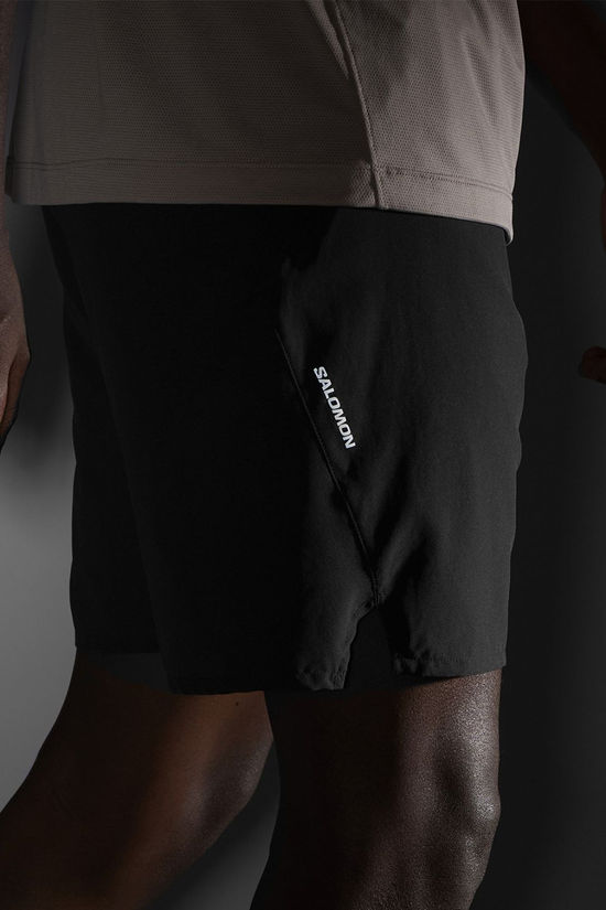 Salomon Mens Shakeout Core 2-in-1 Shorts Deep Black