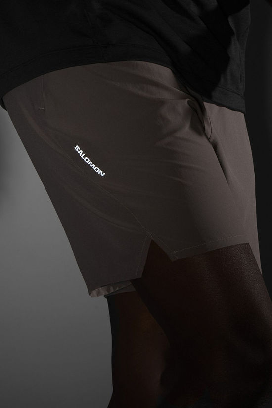 Salomon Mens Shakeout Core 7'' Running Shorts  Iron