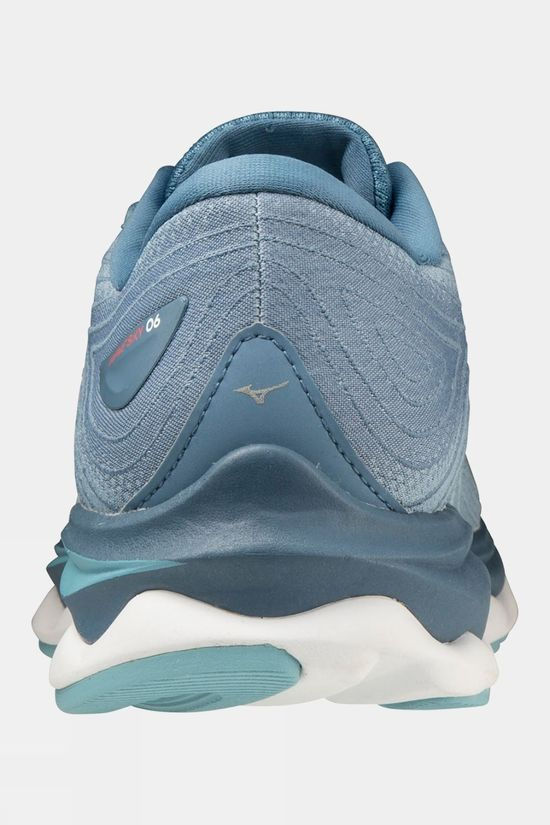 Mizuno Womens Wave Sky 6 Shoes Blue Shadow/White/Milky Blue