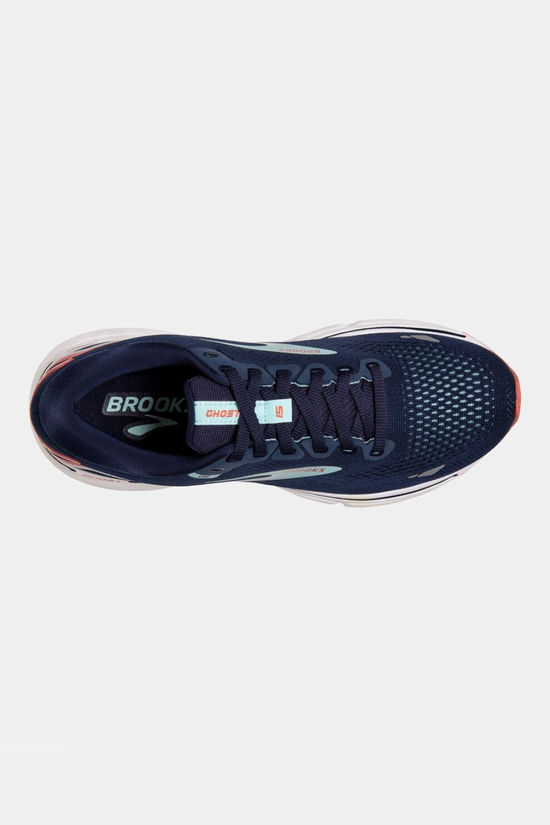Brooks Womens Ghost 15 Shoes Peacoat/Canal Blue/Rose