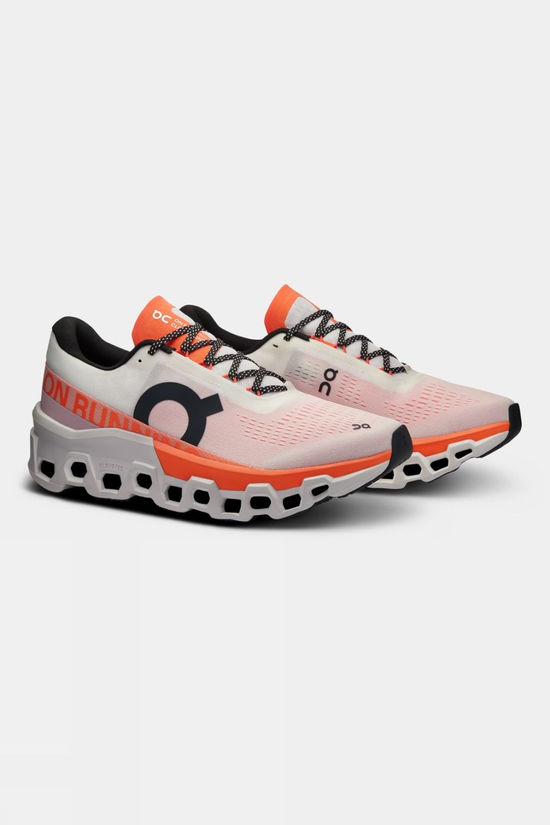 On Womens Cloudmonster 2 Shoes White/Flame