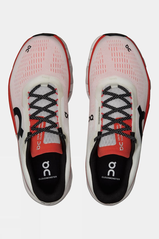 On Womens Cloudmonster 2 Shoes White/Flame