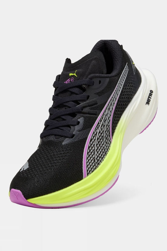 Puma Womens Deviate Nitro 3 Shoes Puma Black/Yellow Alert/Pure Magenta