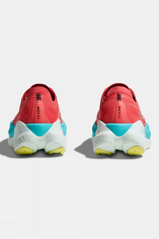 Hoka Womens Mach X 2 Running Shoes Grapefruit/Electric Coral