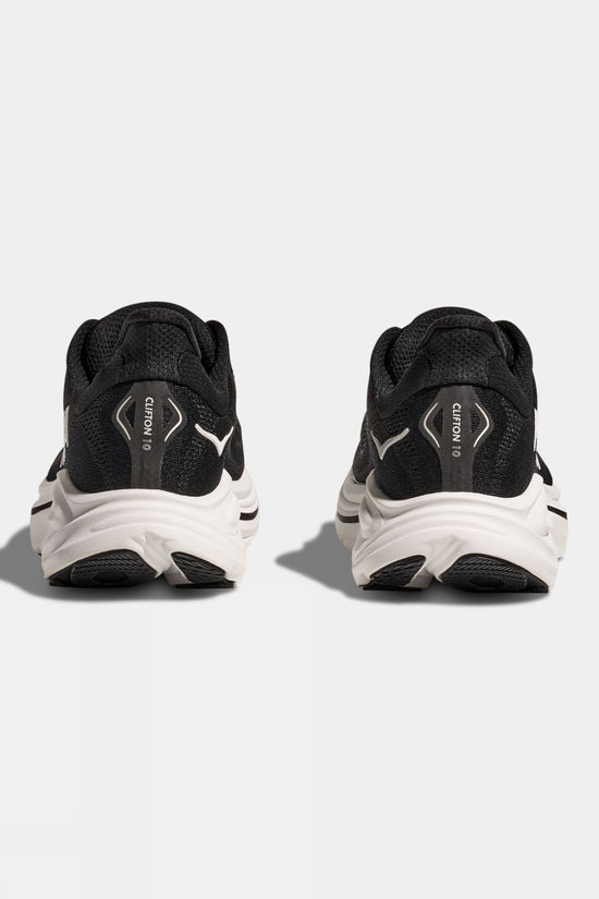 Hoka Womens Clifton 10 Shoes - Wide Black/White