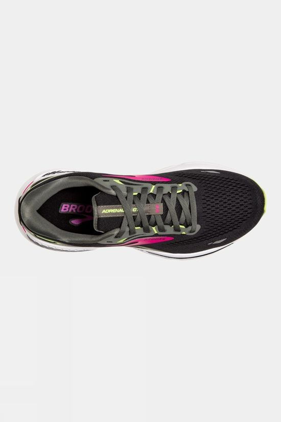 Brooks Womens Adrenaline GTS 23 Shoes 037 Black/Gunmetal/Sharp Green