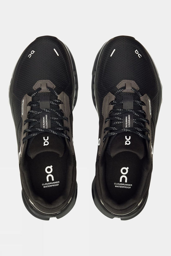 On Womens Cloudrunner 2 Waterproof Shoes Magnet/Black