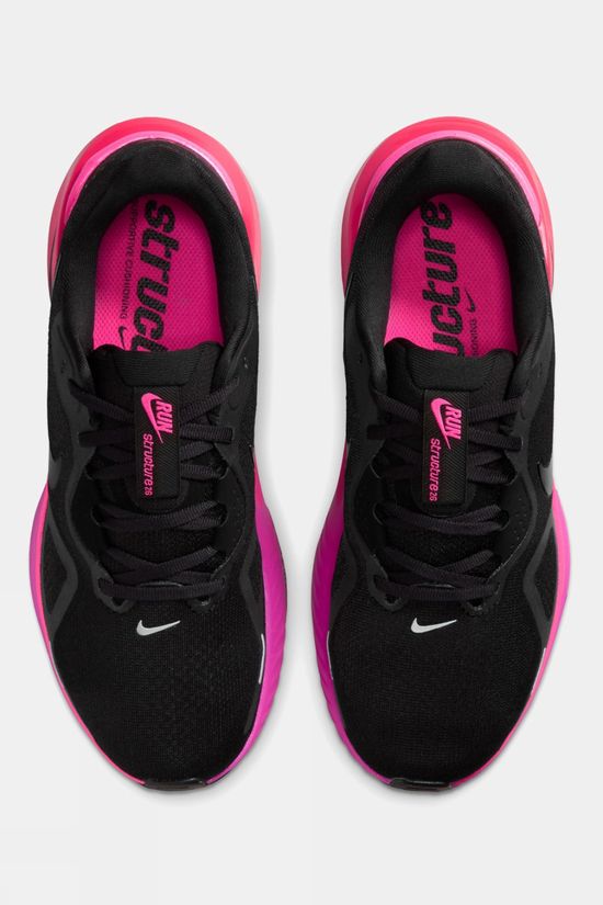 Nike Womens Structure 26 Shoes Black/Black-Hyper Pink-Laser Crimson