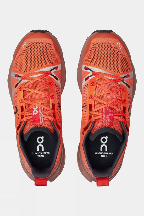 On Womens Cloudsurfer Trail Shoes Flame/Dustrose