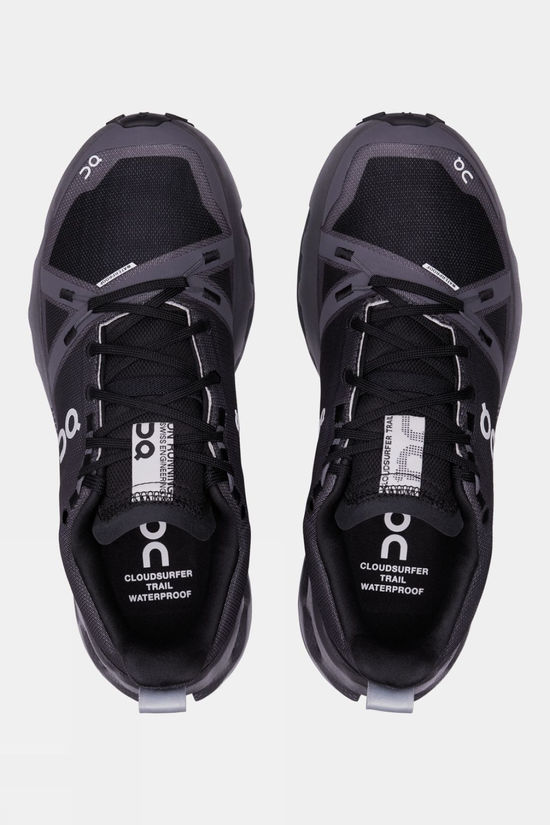 On Womens Cloudsurfer Trail Waterproof Shoes Black/Eclipse