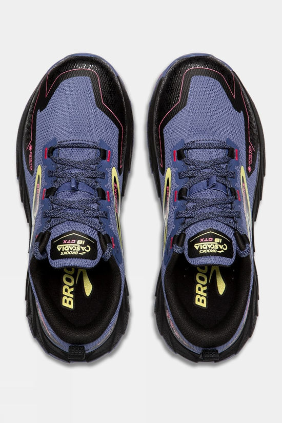 Brooks Womens Cascadia 18 GTX Shoes Grey Blue/Black/Pink
