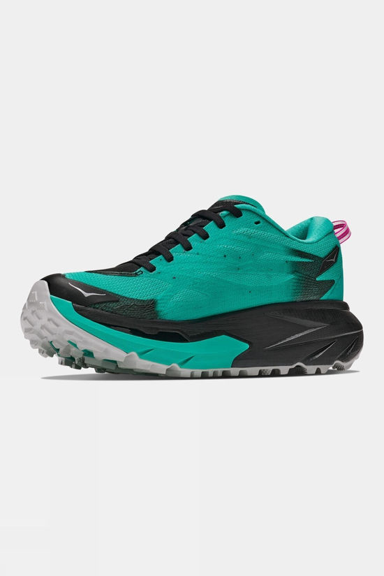 Hoka Womens Mafate 5 Shoes Black / Electric Aqua