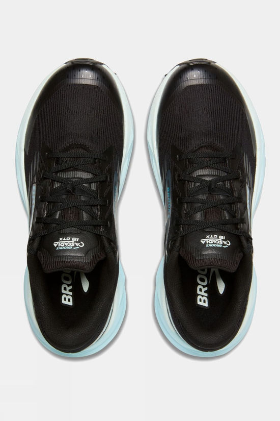 Brooks Womens Cascadia 19 GTX Shoes Black/Ebony/Blue Flower