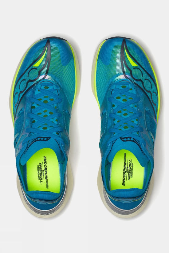 Saucony Womens Endorphin Elite Shoes Viziblue/Citron