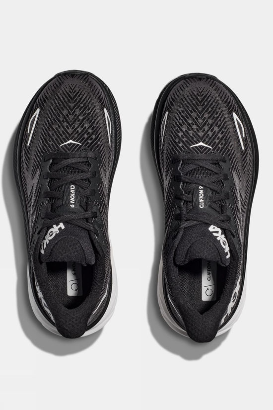 Hoka Mens Clifton 9 Shoes - Wide Black/White