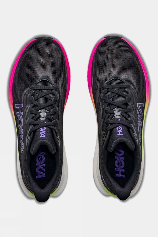 Hoka Mens Mach X 3 Shoes Black / Neon Nebula