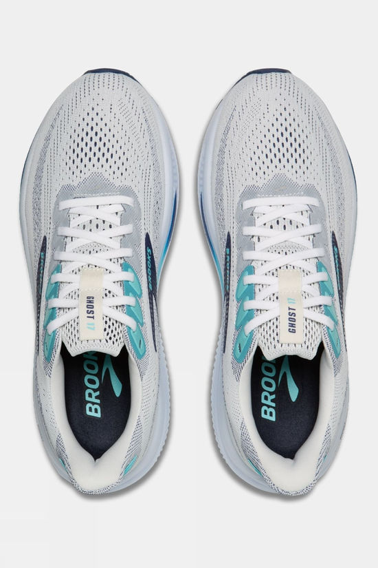 Brooks Mens Ghost 17 Shoes White/Beacon Blue/Ipanema