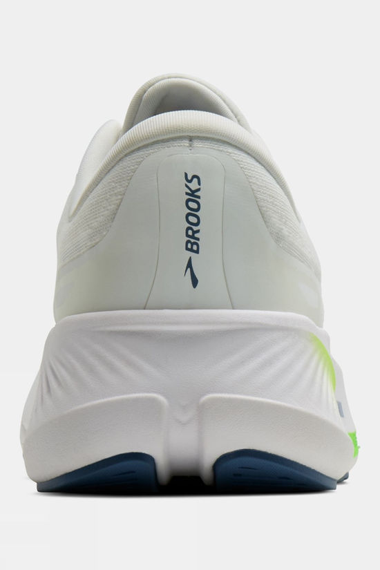 Brooks Mens Revel Max Shoes White/Moonlight/Green Gecko