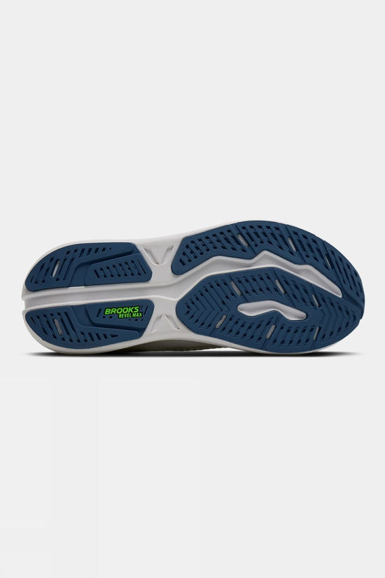Brooks Mens Revel Max Shoes White/Moonlight/Green Gecko