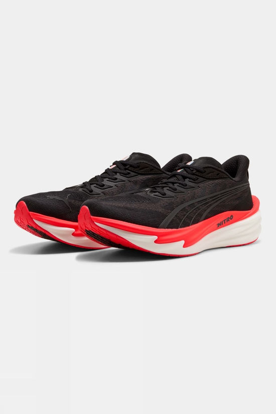 Puma Mens Deviate Nitro 4 Shoes Puma Black-Ultra Red