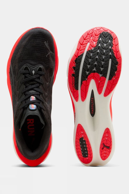 Puma Mens Deviate Nitro 4 Shoes Puma Black-Ultra Red