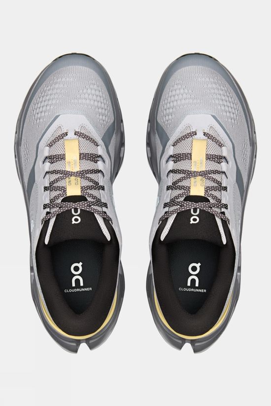 On Mens Cloudrunner 3 Shoes Platinum | Squash