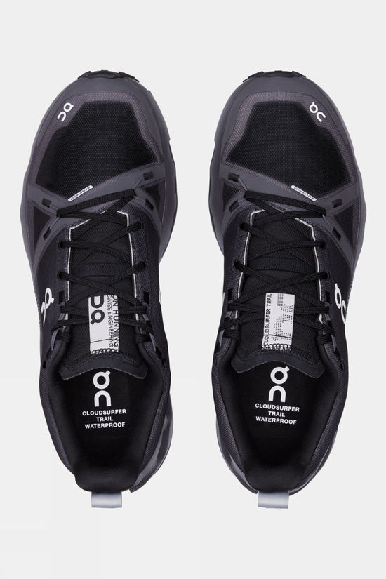 On Mens Cloudsurfer Trail Waterproof Shoes Black/Eclipse