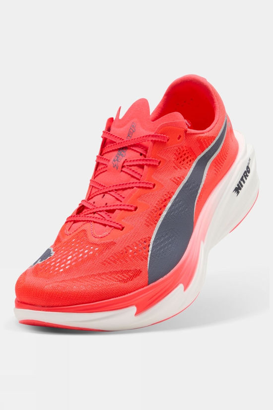 Puma Mens Deviate Nitro Elite 4 Shoes Ultra Red-Inky Depths-Puma White