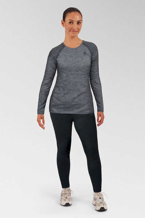 Odlo Womens Performance Light Long-Sleeve Base Layer Top Grey Melange