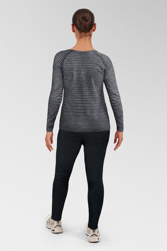 Odlo Womens Performance Light Long-Sleeve Base Layer Top Grey Melange