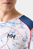 Helly Hansen Mens LIFA Active Crew Base Layer Top White Slope Map Aop